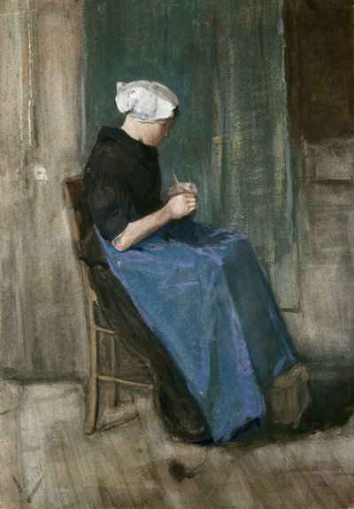 Jeune femme de Scheveningen tricotant, de face, 1881 - Vincent van Gogh