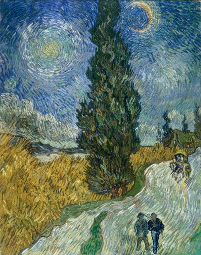 Chemin de cyprès sous le ciel étoilé - Vincent van Gogh