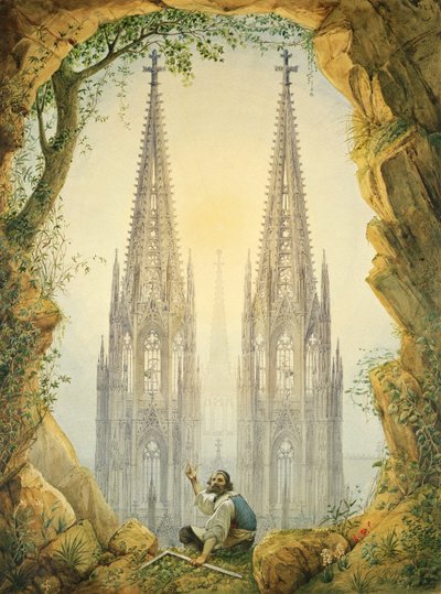 Vision des flèches achevées de la cathédrale de Cologne, 1861 - Vincenz Statz