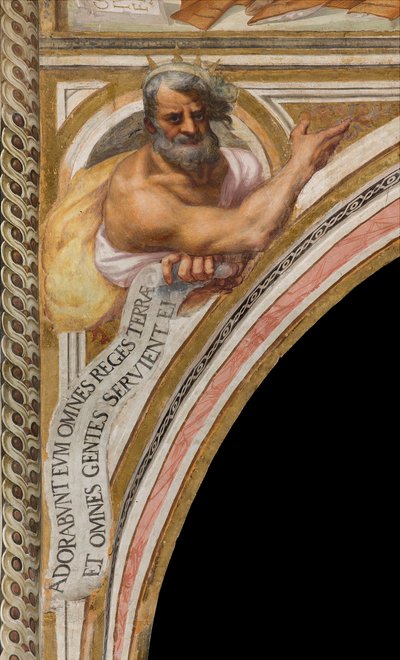 Nef centrale, Plume Quinta Campata Nord, Vincenzo Campi 1573, Buste avec Prophète - Vincenzo Campi