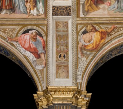 Nef centrale, Plume deuxième et troisième travée nord, Vincenzo Campi 1573, Bustes avec prophètes - Vincenzo Campi