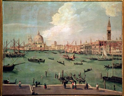 Vue sur le bassin de Saint-Marc, Venise, avec la basilique de Santa Maria della Salute en arrière-plan Peinture de Vincenzo Chilone (1758-1839) Dim 100x135 cm Venise, Museo Correr, n 151 - Vincenzo Chilone