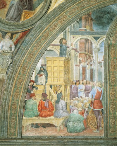 Le Miracle du Nuage, détail des Histoires de Saint Pierre Martyr, par Vincenzo Foppa - Vincenzo Foppa