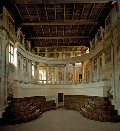 Architecture de la Renaissance : vue du Théâtre Olympique (teatro olimpico) conçu par l