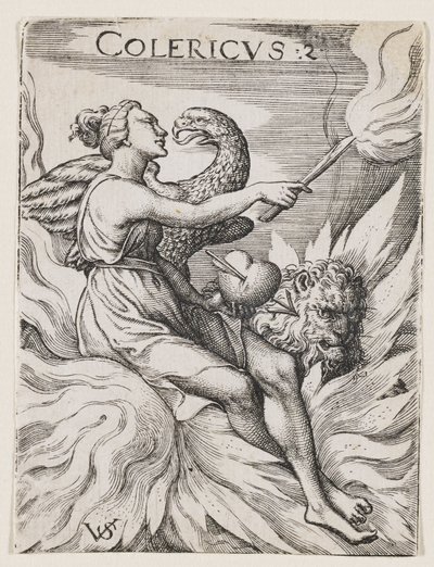 Tempérament colérique, c.1530-62 (gravure) - Virgilius the elder Solis