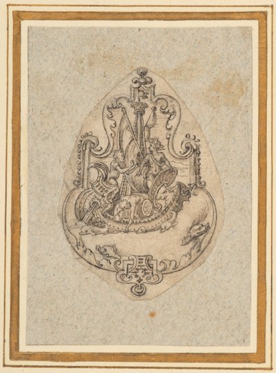 Conception pour un pendentif représentant Bacchus en mer - Virgilius the elder Solis