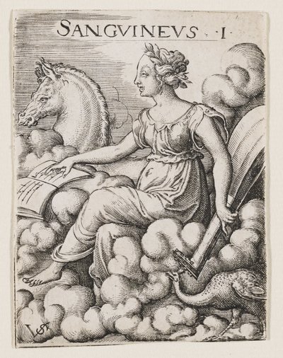 Tempérament sanguin, c.1530-62 (gravure) - Virgilius the elder Solis