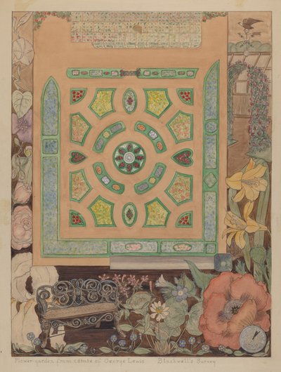 Jardin de fleurs - Domaine Lewis, vers 1936 - Virginia Richards