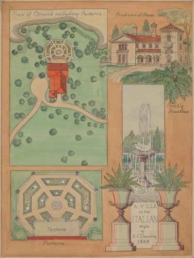 Villa de style italien, vers 1936 - Virginia Richards