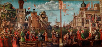 Cycle de la vie de Sainte Ursule, quatrième épisode : La Rencontre des fiancés et le départ en pèlerinage - Vittore Carpaccio