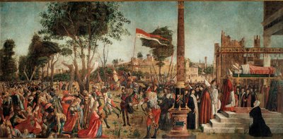 Cycle de la vie de Sainte Ursule : le Martyre des Pèlerins et les Funérailles de Sainte Ursule - Vittore Carpaccio