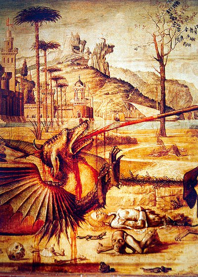 (détail) de Saint Georges tuant le dragon - Vittore Carpaccio