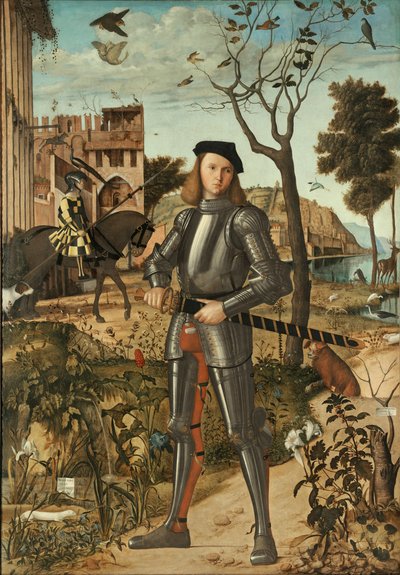 Jeune chevalier dans un paysage - Vittore Carpaccio