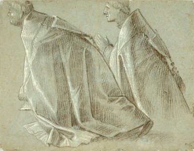 Étude de deux clercs agenouillés (recto) ; Étude d