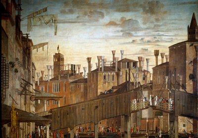 Le Miracle de la Relique de la Sainte Croix au Pont du Rialto à Venise (détail) - Vittore Carpaccio