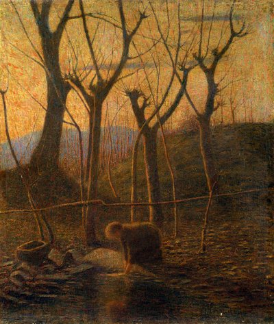 Le ruisseau chaud ou La lavandière - Vittore Grubicy de Dragon