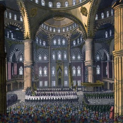 La célébration du festival de Mewlod dans la mosquée du Sultan Ahmed, planche 41 de la Partie III, Volume I de 