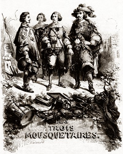 Page de titre de "Les trois mousquetaires". - Vivant (after) Beauce