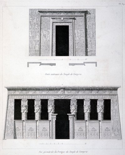 Une porte et une passerelle au temple de Tentyris, 19e siècle - Vivant Denon