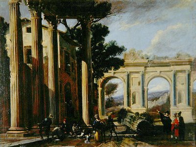 Vue architecturale avec deux arches - Viviano Codazzi