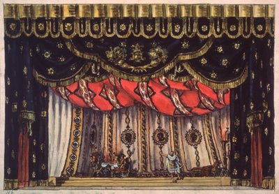 Décor préparatoire pour la pièce de théâtre "Le destructeur de Jérusalem" d