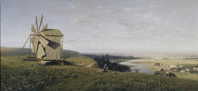 Paysage ukrainien avec moulin à vent, 1882 - Vladimir Donatovich Orlovsky