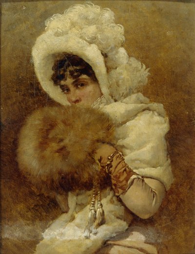 Fille avec un manchon, 1884 - Vladimir Egorovic Makovsky