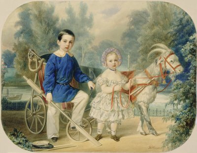 Grand-duc Alexandre et grand-duc Alexis enfants - Vladimir Ivanovich Hau