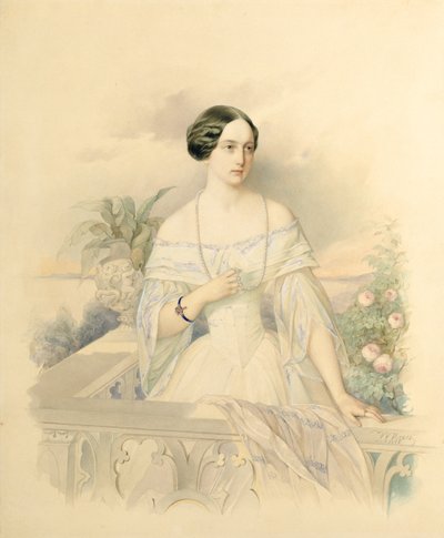 Portrait de la Grande-Duchesse Olga Nikolaïevna, 1846 - Vladimir Ivanovich Hau