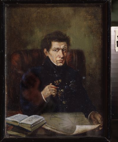 Portrait du mathématicien Nikolaï Lobatchevski (1792-1856) - Peinture de Vladimir Yakovlevich Perelman (1892-1967) - Vladimir Lochevski Perelman