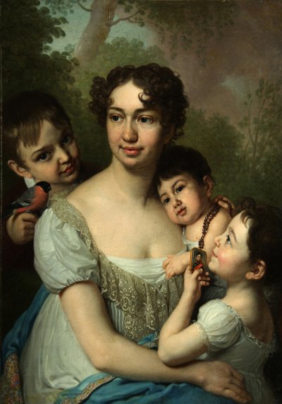 Portrait de Yelena Balashova avec enfants, vers 1811 - Vladimir Lukich Borovikovsky