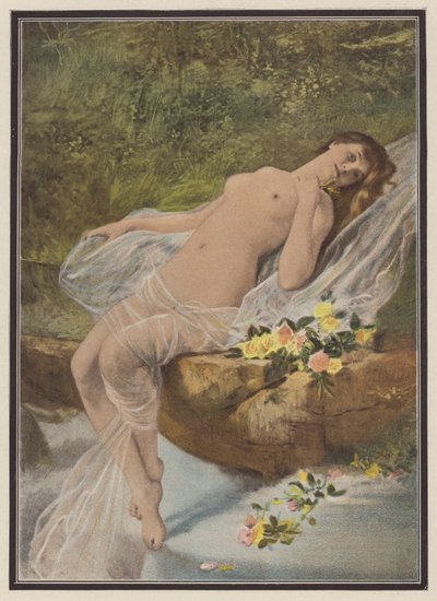 Femme avec des fleurs - Vlaho Bukovac