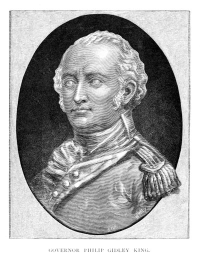 Capitaine Philip Gidley King, officier de marine britannique et troisième gouverneur de la Nouvelle-Galles du Sud, 1886 - WA Hirschmann