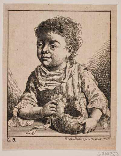 Une petite fille, demi-figure - W.A. Müller