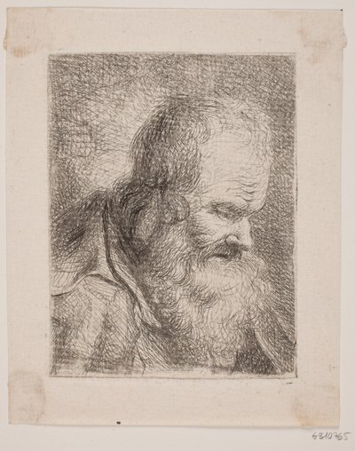Vieil homme barbu, buste - W.A. Müller