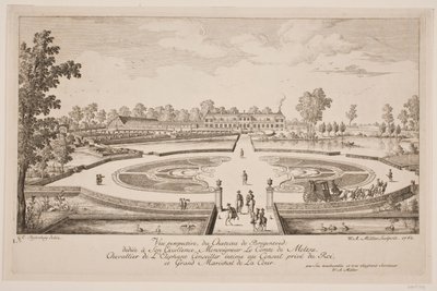 Vue perspective du Château de Bregentved - W.A. Müller