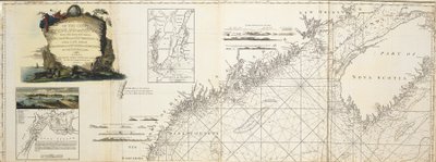 Nouvelle et correcte carte de la côte de la Nouvelle-Angleterre et de New York avec les parties adjacentes de la Nouvelle-Écosse et du Nouveau-Brunswick de Cape Sable à l