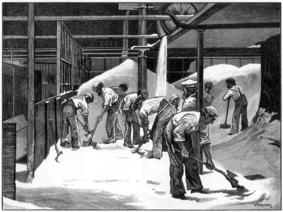 Fabrication de sucre à la raffinerie de Counterslip, Bristol, 1873 - WB Murray