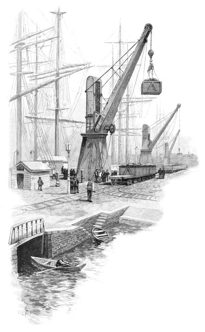 Chargement de charbon à Newcastle, Nouvelle-Galles du Sud, Australie, 1886 - WC Fitler