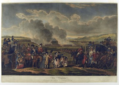 Sa Majesté passant en revue les troupes à Blackheath, 1787, gravé par R. Pollard, imprimé en 1797 - W.H. Mason