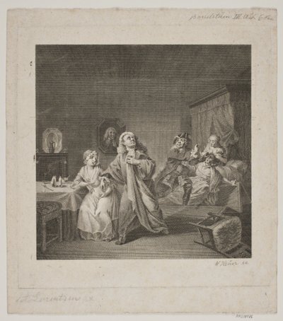 La chambre de naissance, acte III, scène 6. Gravure d