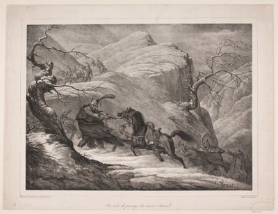 Une scène du passage du mont St. Bernard - WIlhelm Heuer