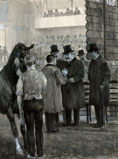 Le roi Édouard VII au Hackney Horse Show remettant la coupe - W.R.S. Stott