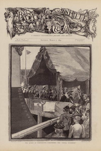 La reine Victoria baptisant le Royal Sovereign - W.S. Stacey