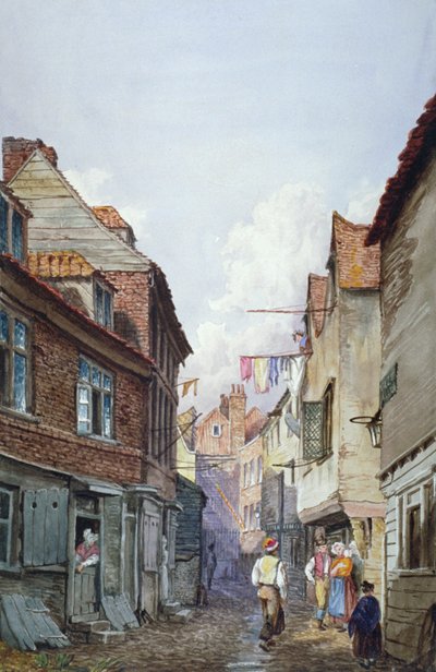 Vue des figures dans Glean Alley, Bermondsey, Londres - W Barker