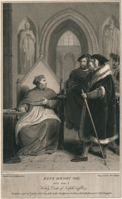 Roi Henri VIII. Acte 3. Scène 2. Wolsey, duc de Norfolk, Suffolk & c, 1796 - W. C. Wilson