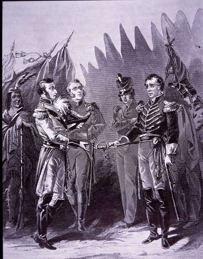 Hull capitule à Détroit (lithographie) - John Ward Dunsmore