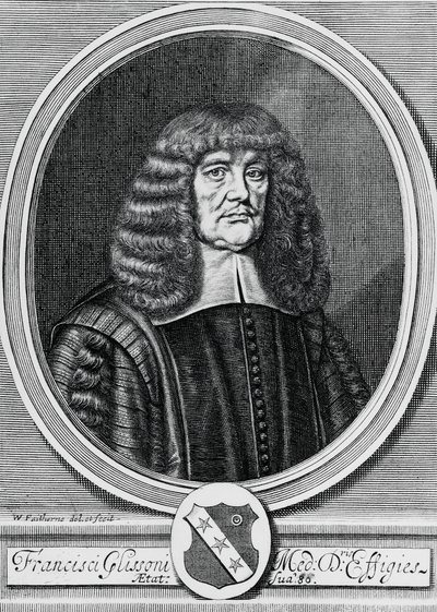 Portrait de Francis Glisson (1597-1677), physicien, anatomiste et médecin britannique, gravure - John Ward Dunsmore