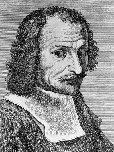 Portrait de Lorenzo Lippi (1606-1665), peintre, poète et écrivain italien, gravure du poème Malmantile racquistato, publié par Stamperia Stefano Orlandini - John Ward Dunsmore