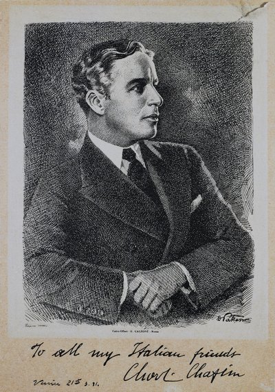 Portrait de Sir Charles Spencer Chaplin (1889-1977), acteur et réalisateur anglais - John Ward Dunsmore